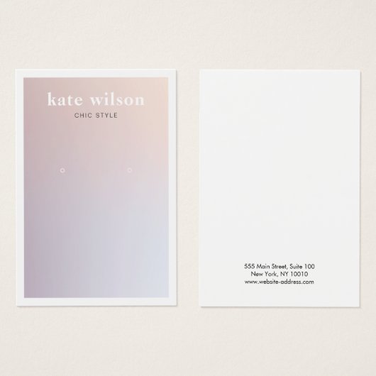 Moderne lavender Gradient Earning Display Card Visitekaartje (Voorkant /achterkant)