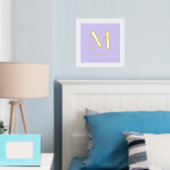 Moderne lavender Monogram Initiaal Letter Folie Afdrukken (Insitu (Slaapkamer))