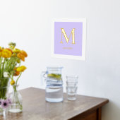Moderne lavender Monogram Initiaal Letter Folie Afdrukken (Laag (Keuken))