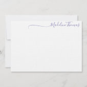 Moderne lavender Script Calligraphy name note card Notitiekaartje (Voorkant)