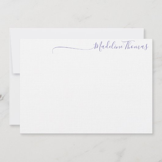 Moderne lavender Script Calligraphy name note card Notitiekaartje (Voorkant)