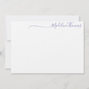 Moderne lavender Script Calligraphy name note card Notitiekaartje