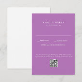 Moderne lavender Wedding QR-code RSVP (Voorkant / Achterkant)