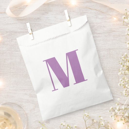 Moderne lavender white custom monogram initiaal ch bedankzakje (Geknipt)