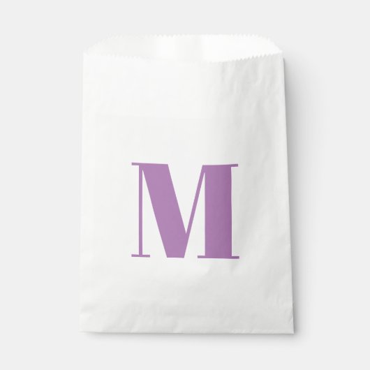Moderne lavender white custom monogram initiaal ch bedankzakje (Voorkant)