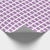 Moderne lavender white plaid grid, gevarieerd patr cadeaupapier (Hoek)