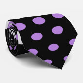 Moderne lavender & White Polka Dots Pattern Stropdas (Opgerold)