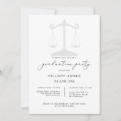 Moderne Law School Paralegal Afstuderen Kalligrafi Kaart (Voorkant)