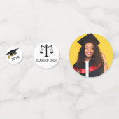 Moderne LAwyer Custom Photo Graduation Party Confetti (Achterkanten)