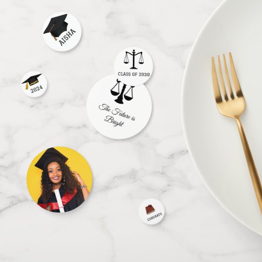 Moderne LAwyer Custom Photo Graduation Party Confetti (Groep)