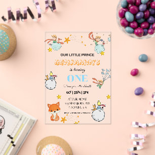 Moderne Le Petit Prince Verjaardagsfeest Welkomstb Acryl Uitnodigingen