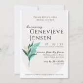 Moderne Leaf Bruids Douche uitnodiging (Voorkant)