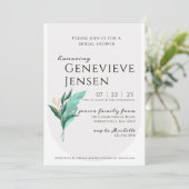 Moderne Leaf Bruids Douche uitnodiging (Staand voorkant)