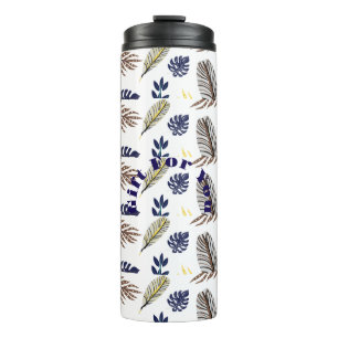 Moderne Leaf Pattern Party Supplies Thermosbeker