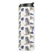 Moderne Leaf Pattern Party Supplies Thermosbeker (Gedraaid links)