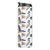 Moderne Leaf Pattern Party Supplies Thermosbeker (Geroteerd rechts)