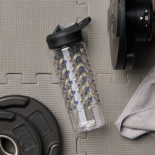 Moderne Leaf Pattern Party Supplies Waterfles (Gym)