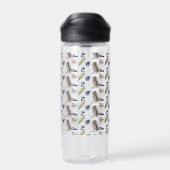 Moderne Leaf Pattern Party Supplies Waterfles (Achterkant)