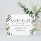 Moderne lebben met sparen de datum uitnodigen save the date (Staand voorkant)