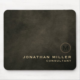 Moderne leder-goudmonogram muismat