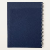 Moderne leder ziet er donkerblauw uit en gouden mo planner (Achterkant)