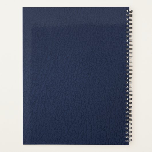 Moderne leder ziet er donkerblauw uit en gouden mo planner (Achterkant)