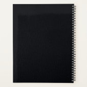 Moderne lederen blik zwart en gouden monogrammen planner (Achterkant)