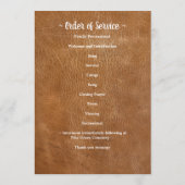 Moderne lederen herdenkingsorde van dienst begrafe programmakaart (Achterkant)