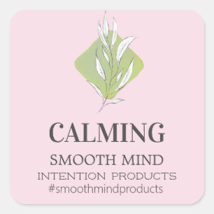 Moderne lederen roze Logo roze groene kaarsenetike Vierkante Sticker