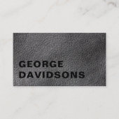 Moderne lederen textuur ziet er zwart professionee visitekaartje (Voorkant)