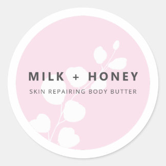 Moderne lederroze productetiketten ronde sticker