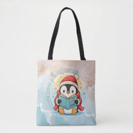 Moderne lees-pinguïn-aesthetische schoudertassenta tote bag