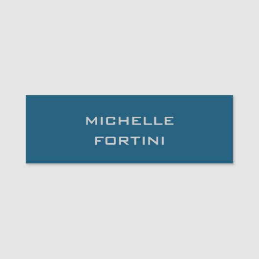 Moderne leesbare naam Plain Ocean Blue Naamplaatje (Voorkant)