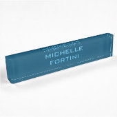 Moderne leesbare naam Plain Ocean & Sky Blue Naambordje