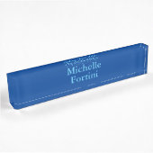 Moderne leesbare naam Plain Sky & Deep Blue Naambordje