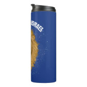 Moderne Leeuw van Juda Ik sta met Israël. Blauw Thermosbeker (Geroteerd rechts)