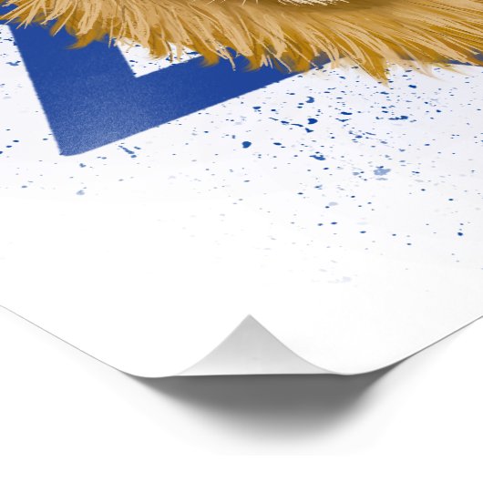 Moderne Leeuw van Juda. Ster of David Foto Afdruk (Hoek)