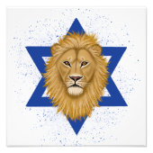 Moderne Leeuw van Juda. Ster of David Foto Afdruk (Voorkant)