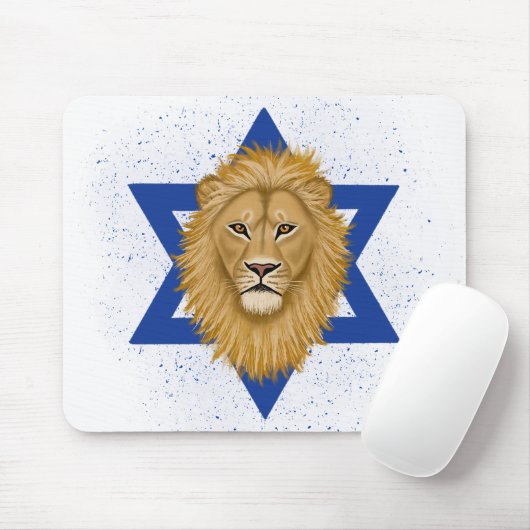 Moderne Leeuw van Juda. Ster of David Muismat (Met muis)