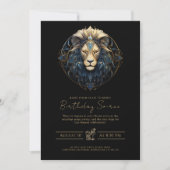 Moderne Leeuw Zodiac Symbool Zwart Goud Zon Sign L Kaart (Voorkant)