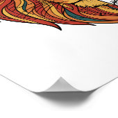 Moderne Leeuwenkop Half Kleur Half Schets poster (Hoek)