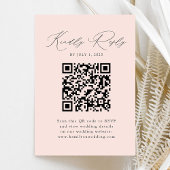 Moderne legance Blush QR Code RSVP Informatiekaartje
