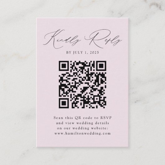 Moderne legance lavender QR Code RSVP Informatiekaartje (Voorkant)