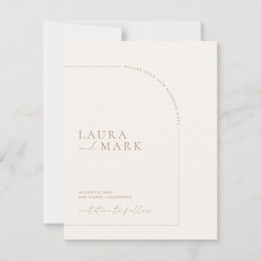 Moderne legant Arch Photo Save the Date (Voorkant)