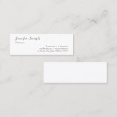 Moderne legant Calligraphy Name Professional Mini Visitekaartje (Voorkant / Achterkant)