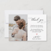 Moderne legant Calligraphy Script Weddenschap Bedankkaart (Voorkant)