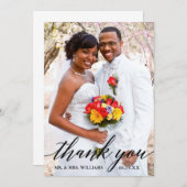 Moderne legant Calligraphy Script Weddenschap Bedankkaart (Voorkant / Achterkant)