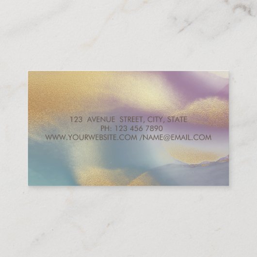 Moderne legant, gouden cirkels Lotus Colorful Visitekaartje (Achterkant)