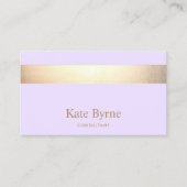 Moderne legant lavender Gold Stripe Visitekaartje (Voorkant)