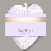 Moderne legant lavender Gold Stripe Visitekaartje